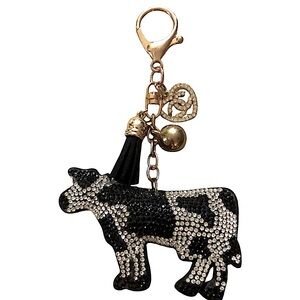 Sparkling Cow Keychain with Gold cc Details